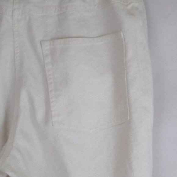 Lark Lane Women's White With Metallic Gold & Studded Accents Bootcut Jeans 14 - Picture 4 of 8